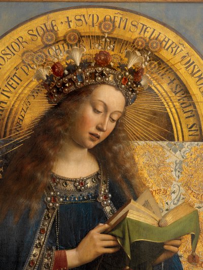 Detail Panny Marie, z Gentského oltáře od Hubert & Jan van (1390 1441) Eyck