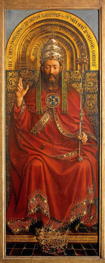 Bůh Otec, centrální panel gentského oltáře od Hubert & Jan van (1390 1441) Eyck