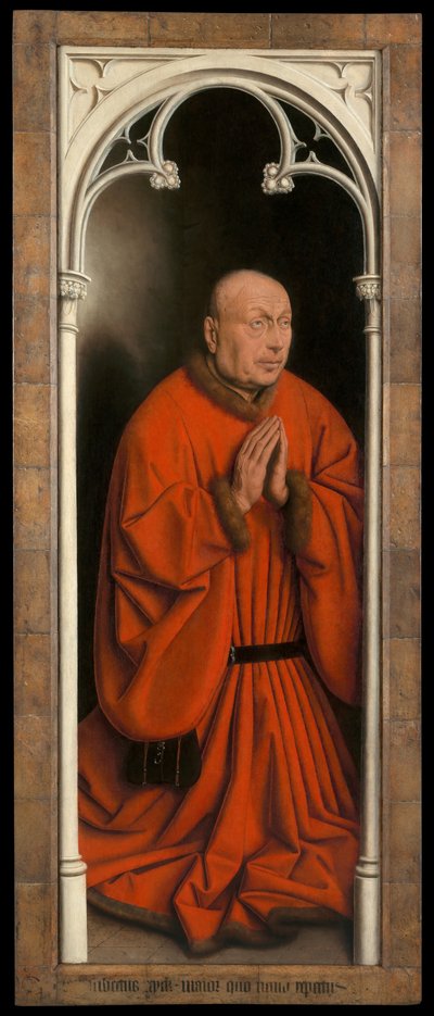 Porträt von Joost Vijdt, Tafel vom Äußeren des Genter Altars von Hubert & Jan van (1390-1441) Eyck