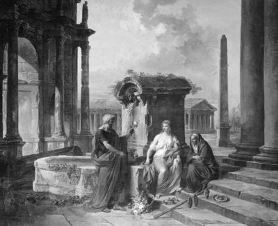 Architektura s postavami od Hubert Robert