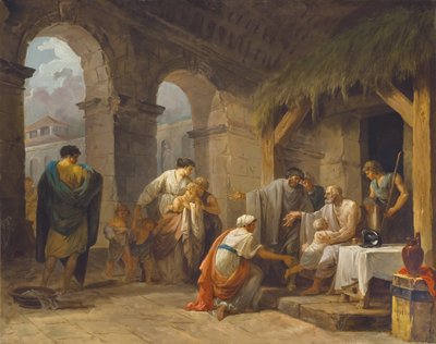 Belisaire přijímá pohostinnost farmáře, který pracoval podle jeho rozkazů, 1787 od Hubert Robert
