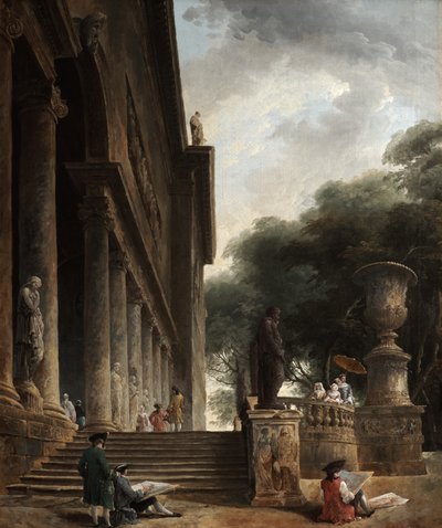 Kolonáda a zahrady vily Mancini od Hubert Robert