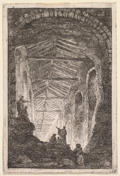 Večery v Římě: Galerie starožitností od Hubert Robert