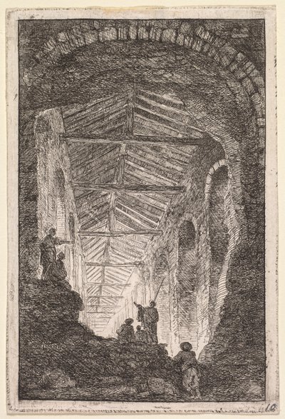 Večery v Římě: Galerie starožitností, 1763-1764. od Hubert Robert