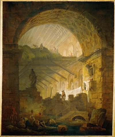 Galerie en ruine (malba na plátně) od Hubert Robert