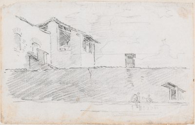 Desky za zdí od Hubert Robert