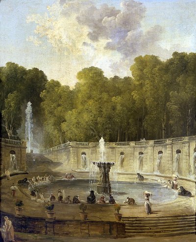 Pračky v parku - Pračky v parku - Obraz Huberta Roberta (1733-1808) - cca 1775 - Olej na plátně - 56x45,5 - Petit Palais, Musee des Beaux-Arts de la Ville de Paris od Hubert Robert