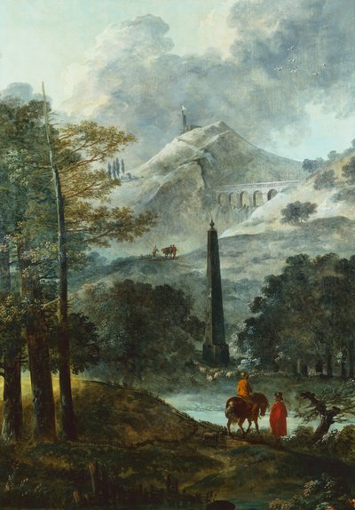 Horská krajina s obeliskem (olej na plátně) od Hubert Robert