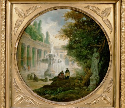 Park s fontánou (olej na dřevě) od Hubert Robert