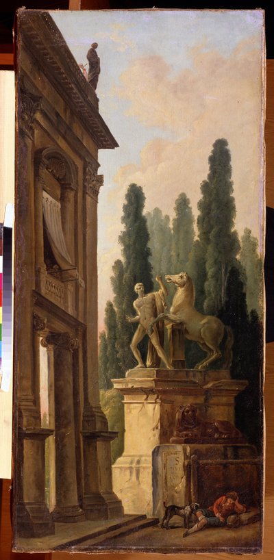 Venkov. Malba Huberta Roberta (1733-1808), olej na plátně, cca 1770-1780, francouzské umění. Státní muzeum Arkhangelskoye Estate, Moskva. od Hubert Robert