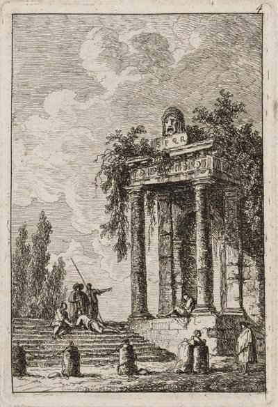 Deska čtyři z večerů v Římě, 1763-64 od Hubert Robert