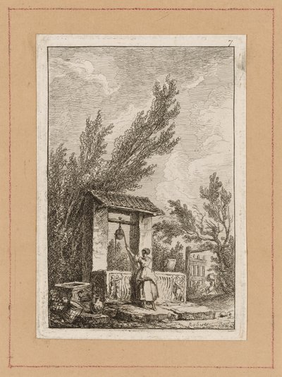 Sedmá deska z večerů v Římě od Hubert Robert