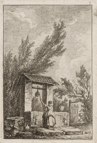 Sedmá deska z večerů v Římě od Hubert Robert
