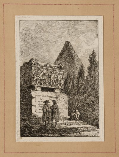 Šestá deska z Večerů v Římě od Hubert Robert