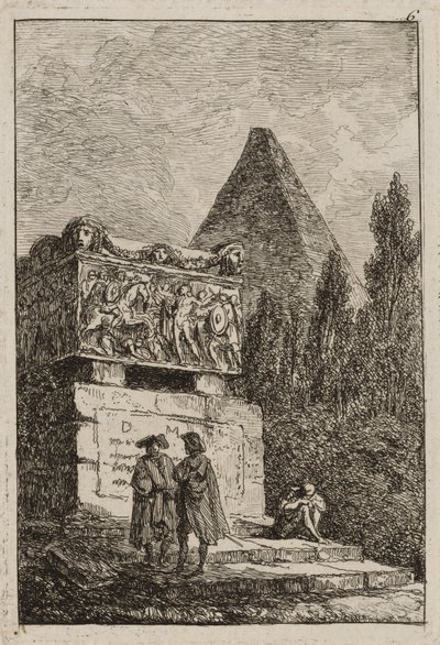 Šestá deska z večerů v Římě, 1763-64 od Hubert Robert
