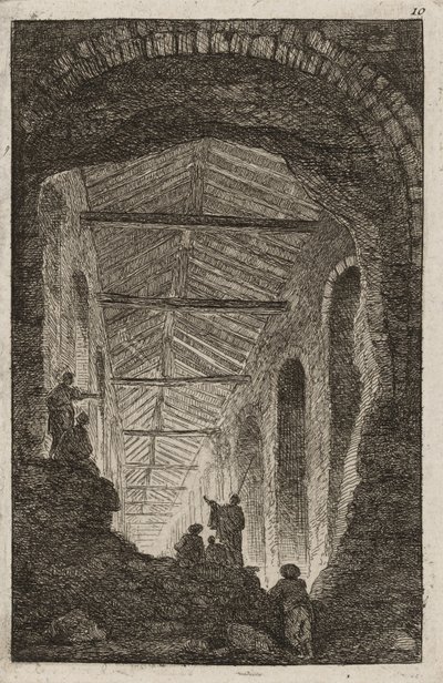 Desátá deska z večerů v Římě, 1763-64 od Hubert Robert