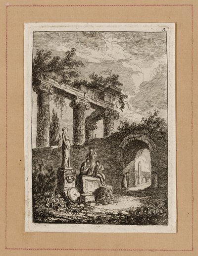 Třetí deska z večerů v Římě od Hubert Robert