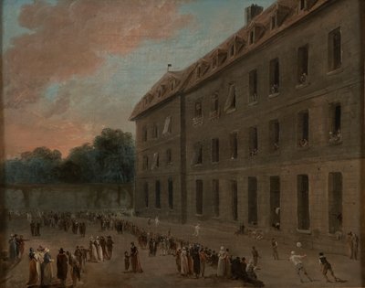 Odpočinek vězňů v Saint-Lazare: míčová hra od Hubert Robert