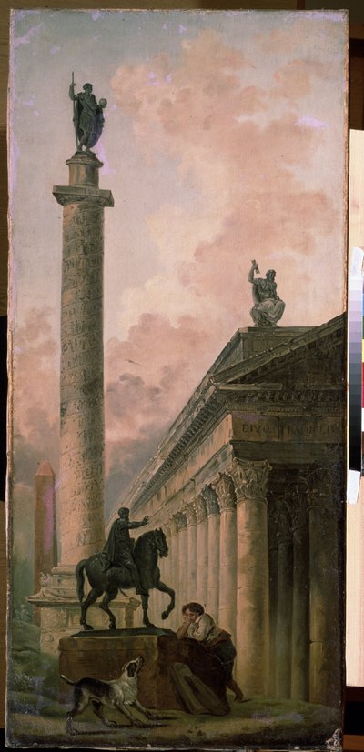 Sarkofág. Obraz Hubert Robert (1733-1808), olej na plátně od Hubert Robert