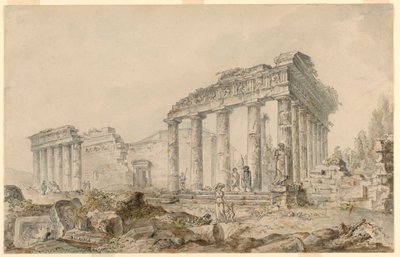 Chrám Minervy, Atény, Řecko od Hubert Robert