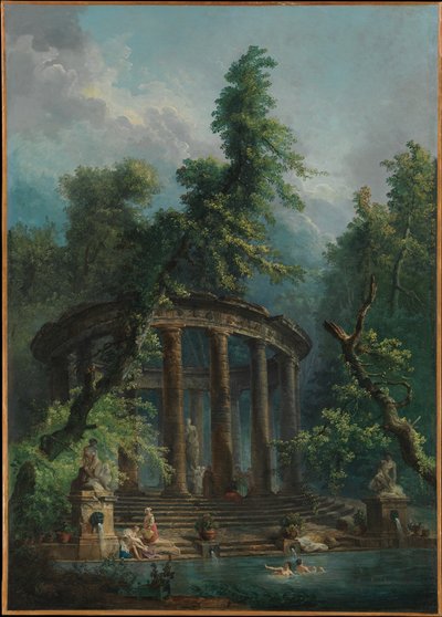 Koupací nádrž od Hubert Robert