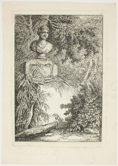 Busta, druhá deska z Večerů v Římě od Hubert Robert