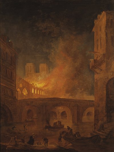 Požár Hôtel-Dieu v Paříži roku 1772 od Hubert Robert