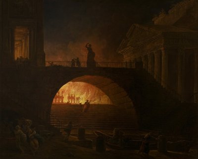 Požár Říma od Hubert Robert