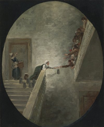 Distribuce mléka ve věznici Saint-Lazare, cca 1794 od Hubert Robert