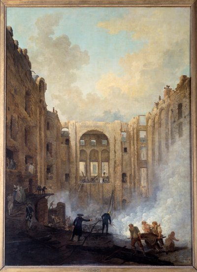 Požár opery v Palais Royal (Paříž). Obraz Huberta Roberta (1733-1808) od Hubert Robert