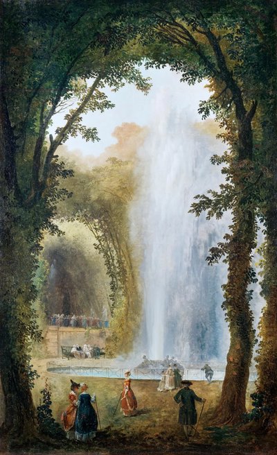 Fontána v Háji múz na zámku de Marly od Hubert Robert