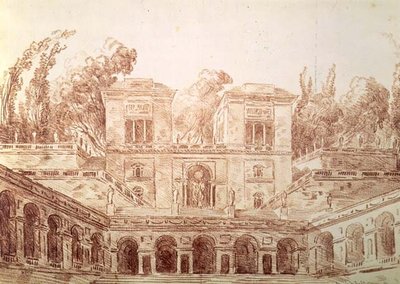 Villa Farnese, Řím (kresba) od Hubert Robert
