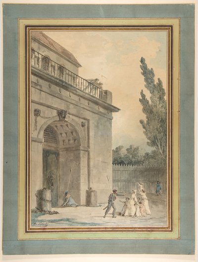 Návštěvníci opouštějící vězení od Hubert Robert