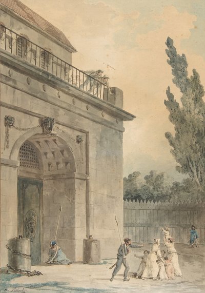 Návštěvníci opouštějící vězení, 1794-95. od Hubert Robert