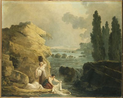 Pračky podle kaskády od Hubert Robert