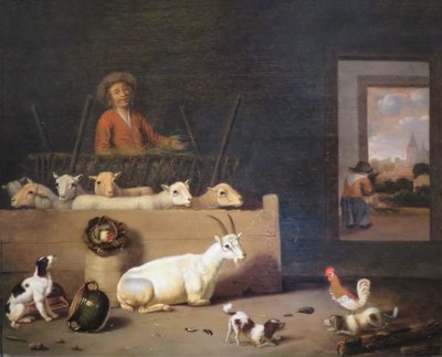 "Sedlák a skládka v chlévě", Hubert van Ravesteyn, Puškinovo muzeum od Hubert van Ravesteyn