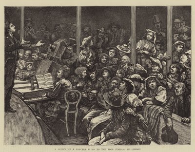Skica na koncertě pro chudé Italy v Londýně od Hubert von Herkomer