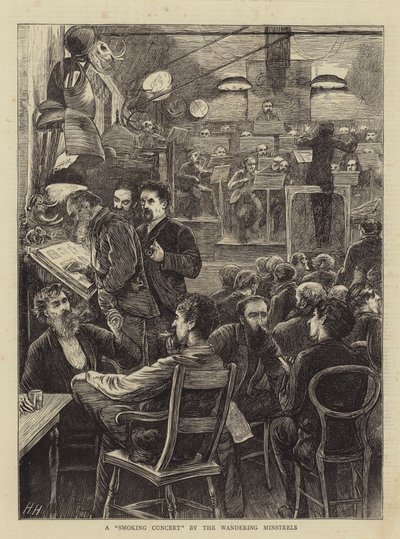 Kuřácký koncert potulných minstrelů od Hubert von Herkomer