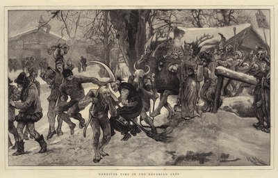 Čas karnevalu v bavorských Alpách od Hubert von Herkomer
