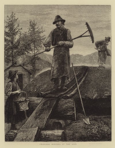 Spalovači dřevěného uhlí v Alpách od Hubert von Herkomer