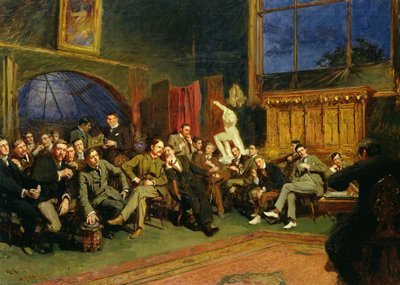 Večer v ateliéru s mými studenty, 1886 od Hubert von Herkomer