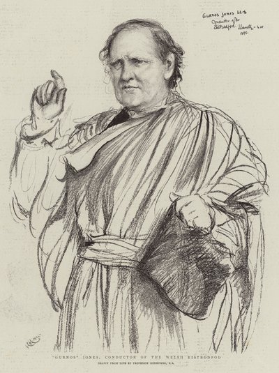 Gurnos Jones, dirigent velšského Eisteddfod od Hubert von Herkomer
