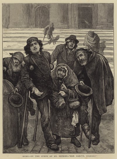 Řím, na schodech svatého Petra, Per Carita, Signori od Hubert von Herkomer
