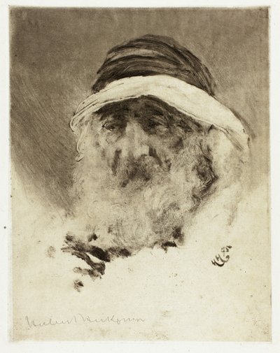 Studie arabské hlavy od Hubert von Herkomer