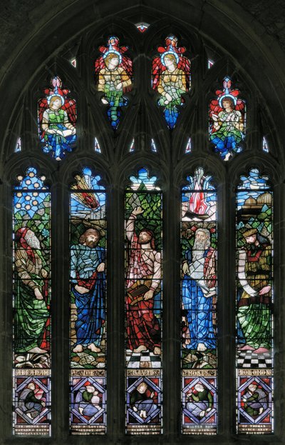 Langport, All Saints, Belham & Co, Hugh Arthur Kennedy, Abraham, Job, David, Moses & Solomon, 1879 od Hugh Arthur Kennedy