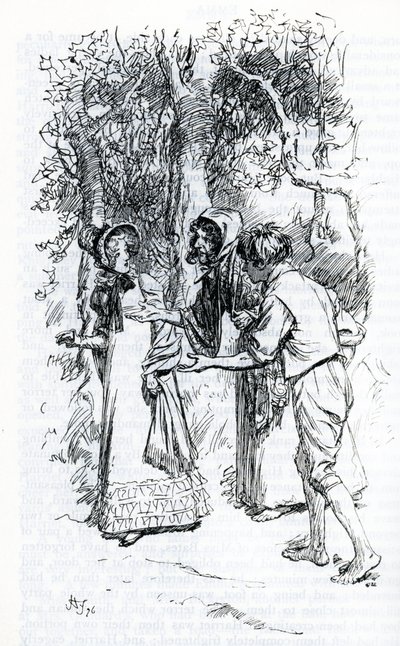 "Harriet, napadena cikány" (ilustrace) od Hugh Thomson