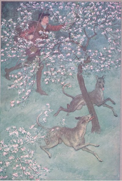 Má oči mládí, voní dubnem a květnem, ilustrace z Veselé paničky z Windsoru, 1910 od Hugh Thomson