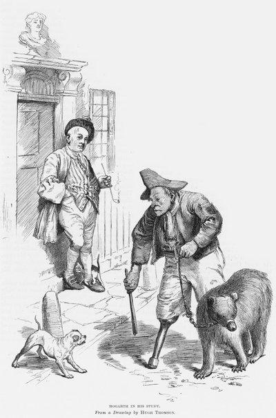 Hogarth ve své pracovně od Hugh Thomson
