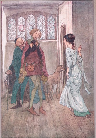 Měl jsem otce, paní Anne: můj strýc vám o něm může vyprávět dobré vtipy, ilustrace z Veselých panen z Windsoru, 1910 od Hugh Thomson