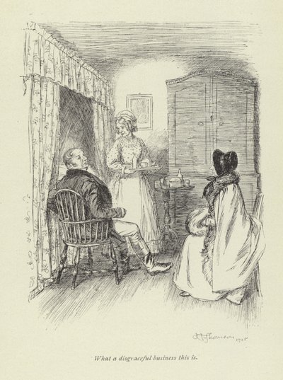 Ilustrace pro Amose Bartona od George Eliota od Hugh Thomson